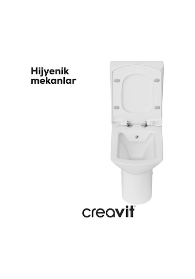 Nova Beyaz Kanalsız Duvara Sıfır Klozet Takımı Nv361, Creavit Lara Yavaş Kapak Beyaz