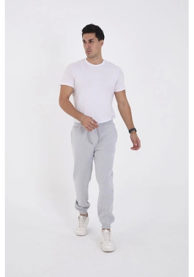 Oada Unisex Kışlık Üç İplik Lastikli Eşofman Pantolon - Gri