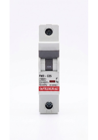1 Adet Federal 1x25 A C Tipi 3ka Otomatik Sigorta Fm3-c 9ec-c0331-0d25 Diğer