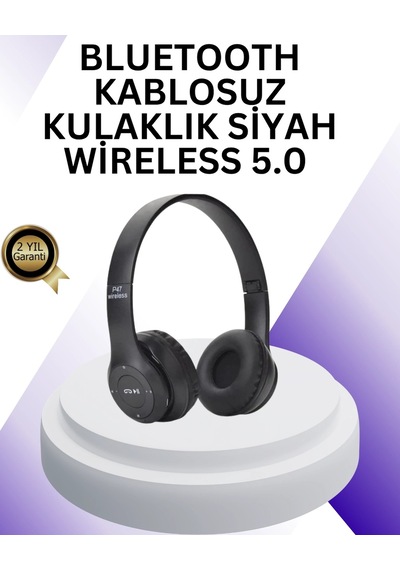 Bluetooth 5.0 Kablosuz Kulak Üstü Kulaklık Stereo Ses Ve Katlanabilir Tasarım Çok Renkli