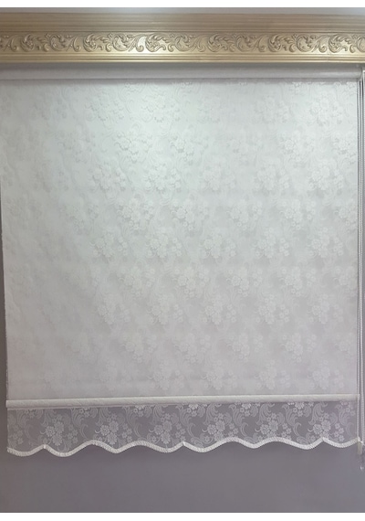 N11 Özel Çiçek Desenli Çift Mekanizmalı Tül Stor Perde (228387409)