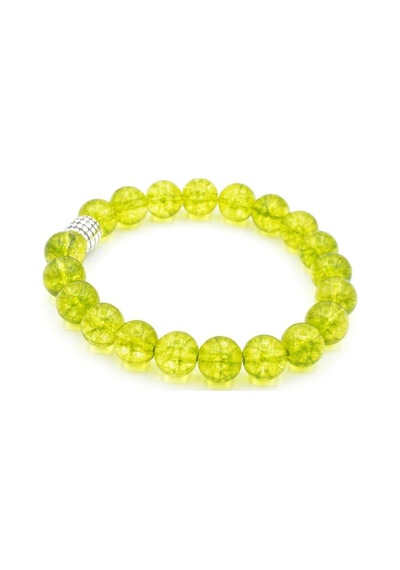 Murty99 Hakiki Doğal Olivin Peridot Taşı Bileklik 10 Mm Yeşil