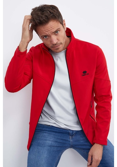 Tommylife Tommy Life Kırmızı Fermuarlı Dik Yaka Su Ve Rüzgar Geçirmez Softshell Erkek Mont - 88050 Kırmızı