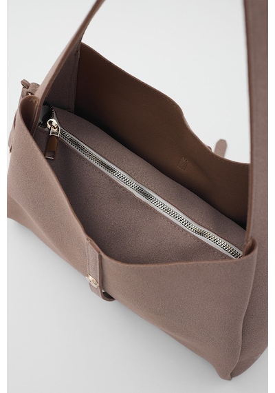 Shule Bags Allure Süet Omuz Çantası Vizon