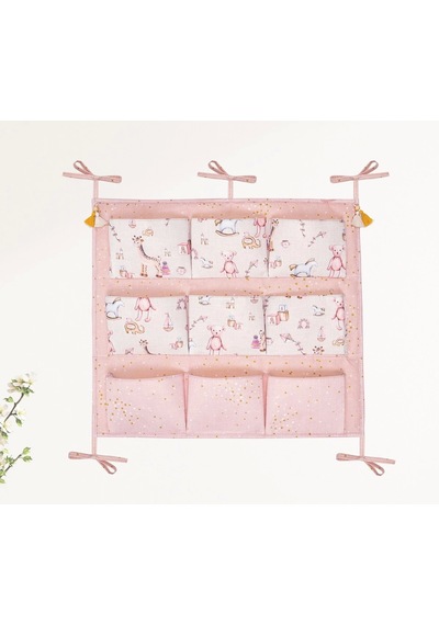 Baby 9 Cepli Bağlamalı Beşik Kenarı Düzenleyici Pembe Çok Renkli