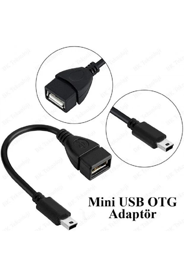 V3 Kablo 5 Pin Mini Usb Erkek Usb Dişi Aparat Oto Teyp Flash Bellek Mini Usb Otg Dönüştürücü Kablo Siyah Mini 5pin
