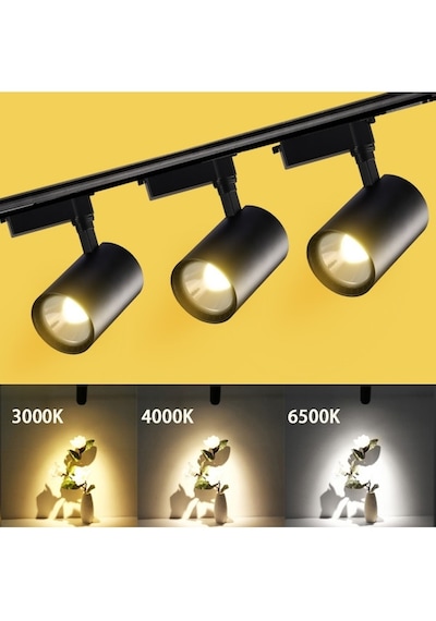 Dekoratif Led Mağaza Vitrin Ray Spot Siyah Kasa Günışığı Işık