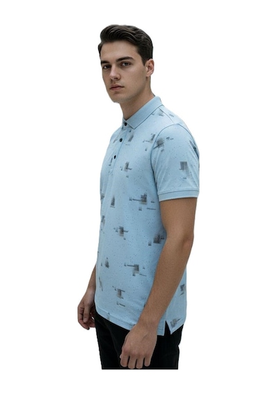 Lacaton Erkek 26-0307 Polo Yaka Lacos T-shirt Mavi Mavi