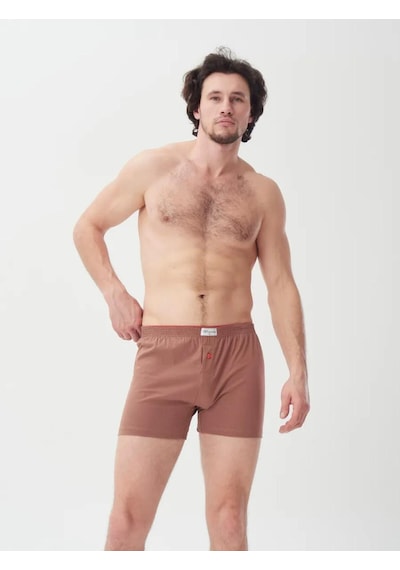 Mercan Kahverengi %100 Pamuk Havlubel Boxer