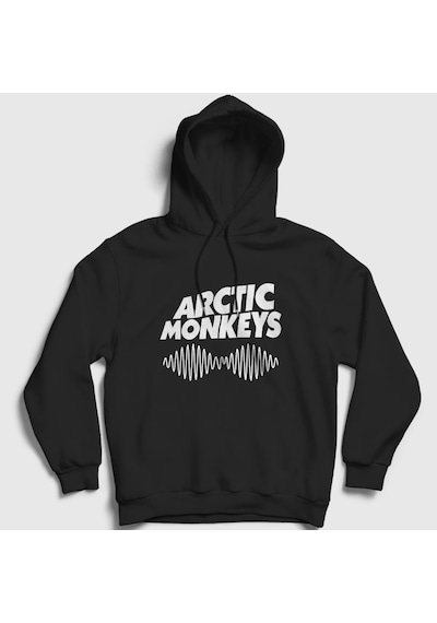 Presmono Unisex Cover Arctic Monkeys Kapüşonlu Sweatshirt Siyah
