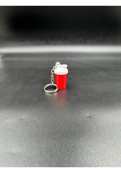 Sporcu Shaker Anahtarlık Beyaz - Kırmızı