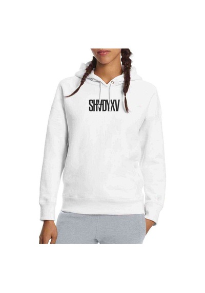 Shady Xv Classic Baskılı Beyaz Kadın Kapşonlu Sweatshirt