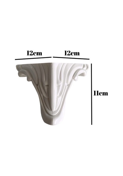 Lükens Desenli 11cm Plastik Ayak Mobilya Masa Ve Dolap Ayağı Beyaz 11cm 4 Adet Beyaz