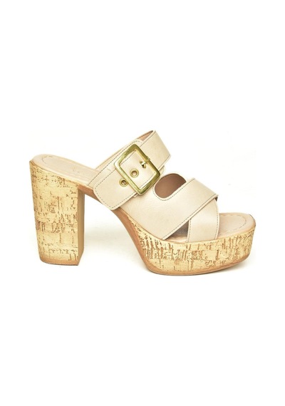 Fox Shoes U996251709 Bej Kalın Topuklu Kadın Ayakkabı Bej