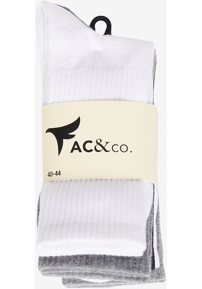 AC&Co / Altınyıldız Classics Erkek Siyah-beyaz-gri Desenli 5'li Soket Çorap Beyaz - Gri - Siyah