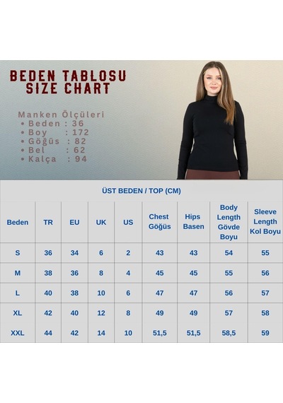 Sortie Collection Yarım Balıkçı Uzun Kol Likralı Basic Penye Bluz Siyah