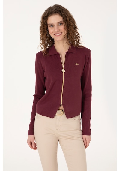 U.S. Polo Assn. U.s. Polo Assn. Kadın Plum Hırka Triko 50317375-vr177 New Plum