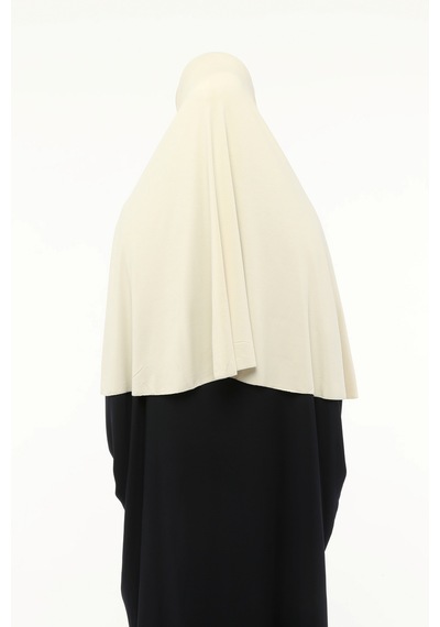 Altobeh Hazır Türban Peçeli Pratik Eşarp Tesettür Nikaplı Hijab - Namaz Örtüsü Sufle 3xl - Krem Krem