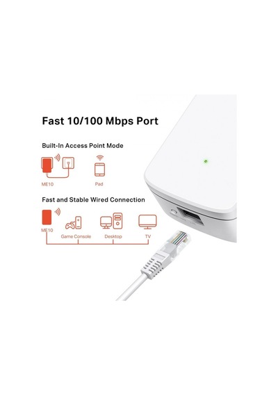 MERCUSYS ME10 N300 300MB/s Menzil Genişletic   Priz Tip
