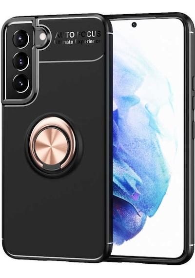 Samsung Galaxy Uyumlu S22 Plus Kılıf Kamera Çıkıntılı Renkli Yüzüklü Standlı Mıknatıslı Kapak Ravel
