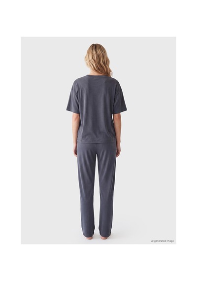 Lcw Dream Antrasit Bisiklet Yaka Kadın Pijama Takımı