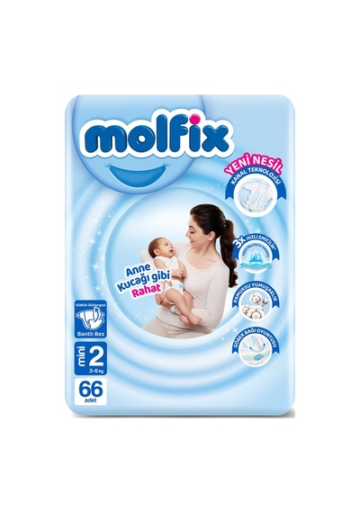 Molfix Avantajlı Paket 2 Beden Mini 3-6 Kg 66'lı - 5 Adet Tarı 2 Numara