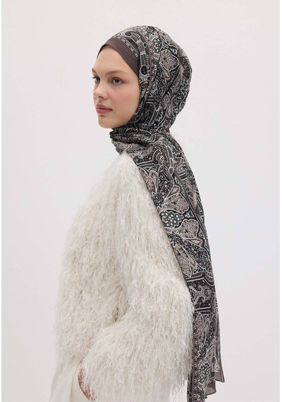 Freshscarfs Helene Desen Şal Füme gri