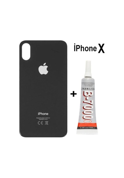 Apple Uyumlu iPhone X Arka Pil Kapağı Ve Yapıştırıcı Hediye Si