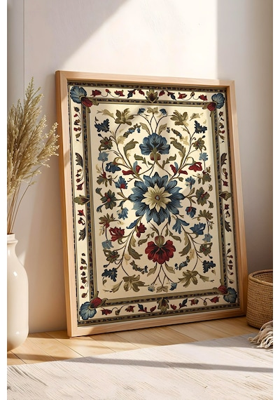 Premium Klasik Şükûfe Çiçek Motifli Çerçeveli Tablo - Lüks Ramazan Özel Seri Geleneksel Duvar Dekoru Kayın Premium Klasik Şükûfe Çiçek Motifli Çerçeveli Tablo - Lüks Ramazan Özel Seri Geleneksel Duvar Dekoru Kayın