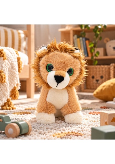 Yeşil Gözlü Aslan Peluş Oyuncak 25 Cm Çok Renkli