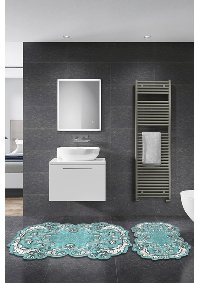Alanur Karanfil Lazer Kesim 2 Li Banyo Takimi St210149gr Turkuaz