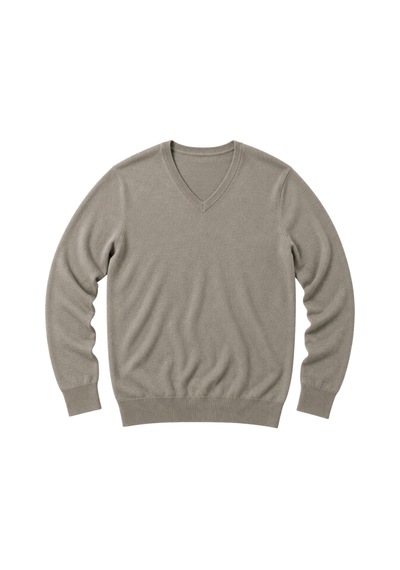 Battalmoda Erkek Büyük Beden Vizon V Yaka Pamuklu Kazak 3xl-4xl-5xl-6xl