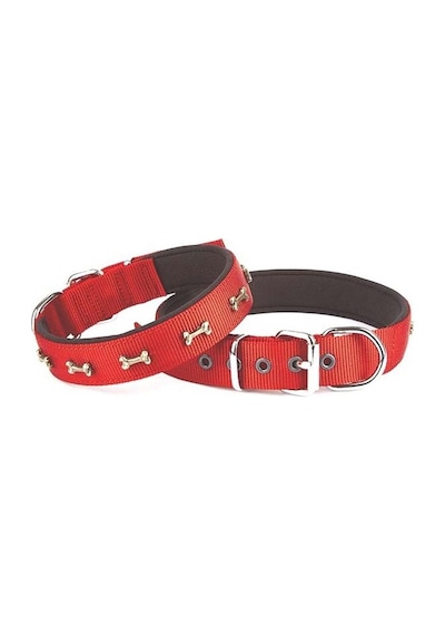 Doggie Comfort Dokuma Kemikli Köpek Boyun Tasması L Kırmızı 3 Kırmızı