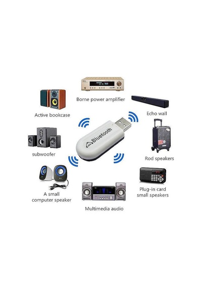 Tr Usb Aux Çift Çıkışlı Bluetooth Ses Alıcısı - Araç İçi Ve Ev Teybi Kablosuz Aparat -al5810