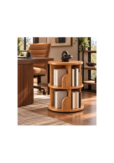 Kitaplık Raflı Komodin Yan Sehpa Çok Amaçlı Düzenleyici Modüler Kitaplık 70x45 Cm Kahverengi - 938874604 Kahverengi