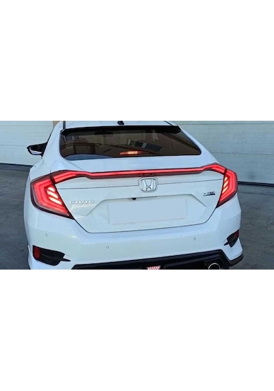 Honda Civic Fc5 2016-2021 Hareketli Sinyalli Led Stop Ve Spoiler Takımı Kırmızı
