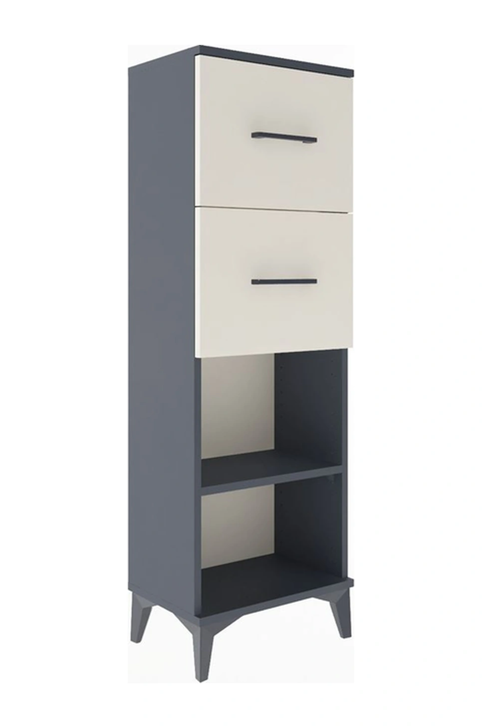 Arges Dolap Tek Raflı 2 Çekmeceli 44x30x134 Antrasit-aytaşı Antrasit