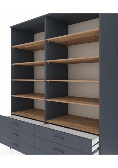 Kronos Gardrop 10 Raflı 6 Çekmeceli 176x59x221 Antrasit-çam/antrasit Çam/antrasit Kronos Gardrop 10 Raflı 6 Çekmeceli 176x59x221 Antrasit-çam/antrasit Çam/antrasit