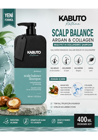 Scalp Balance Argan & Collagen Şampuan 400 Ml Güçlendirici Ve Besleyici Saç Bakımı Tüm Saç Tipleri