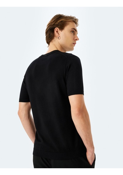 Koton Regular Fit Bisiklet Yaka Viskon Basic Kısa Kollu Triko Tişört Siyah 5sam70022ht Siyah Koton Regular Fit Bisiklet Yaka Viskon Basic Kısa Kollu Triko Tişört Siyah 5sam70022ht Siyah
