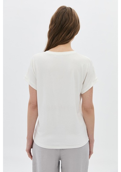 Daıdo Kadın T-shirt 20y311900823 Ekru