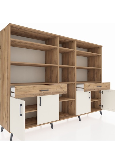 Hyperion Dolap 12 Raflı 2 Çekmeceli 4 Kapaklı 220x44x163 Çam-ayta Çam-aytaşı/çam Hyperion Dolap 12 Raflı 2 Çekmeceli 4 Kapaklı 220x44x163 Çam-ayta Çam-aytaşı/çam