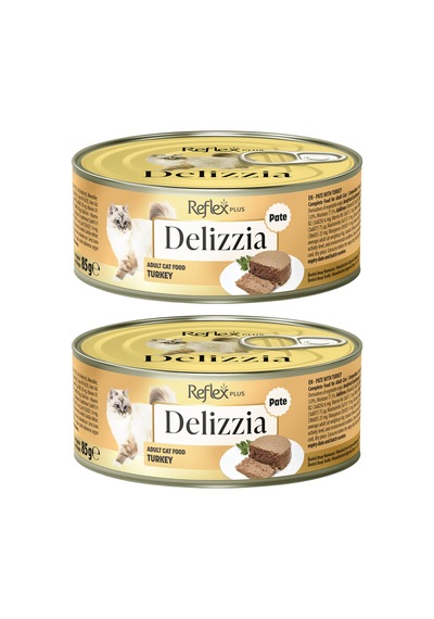 Delizzia Kıyılmış Hindi Etli Yetişkin Kedi Maması 2 X 85 Gr.