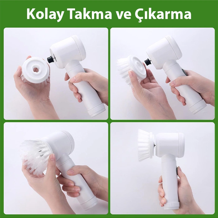 Ally Magic Brush 5in1 Fırça Başlıklı Şarjlı Temizleme Fırçası Banyo/fayans/zemin Temizleyici