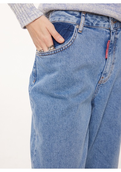 Moschino Jeans Mavi Kadın Denim Pantolon A0336 İndigo