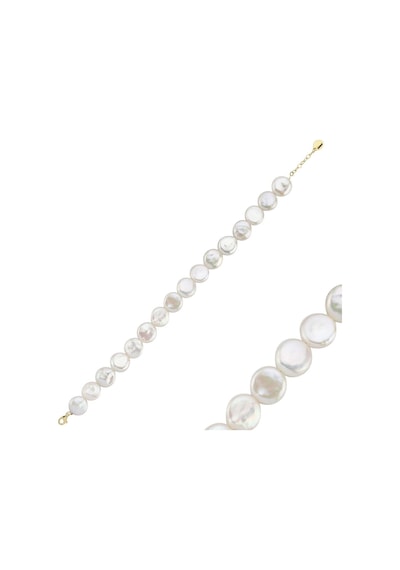 12,5 Mm Para İnci Bileklik 18 Cm / Sarı Sarı Sarı Altın