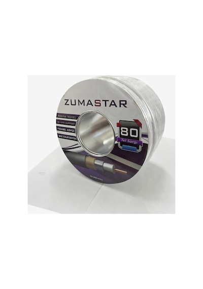 Zumastar 80 Tel Sargı Çanak Anten Kablosu Rg6/u6 8k Uhd