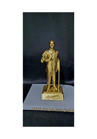 Atatürk İmzalı 20 Cm 170 Gram Biblo Altin Renk