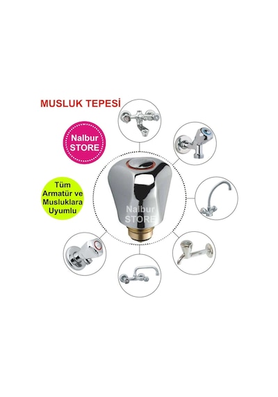 Musluk Tapesi Kapak Takım Kapak+salmastra-tüm Musluklara-klasik B Krom