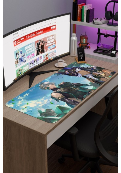 Alhaitham Genshin Impact Anime Gacha V4 - 90x40 Xxl Gaming Mouse Pad Fare Altlığı